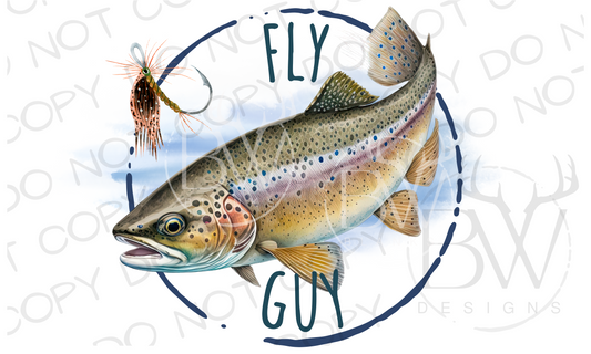 Fly Guy Fly Fishing Digital Download PNG