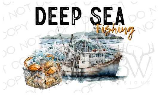 Deep Sea Fishing Crab Fishing Boat Digital Download PNG