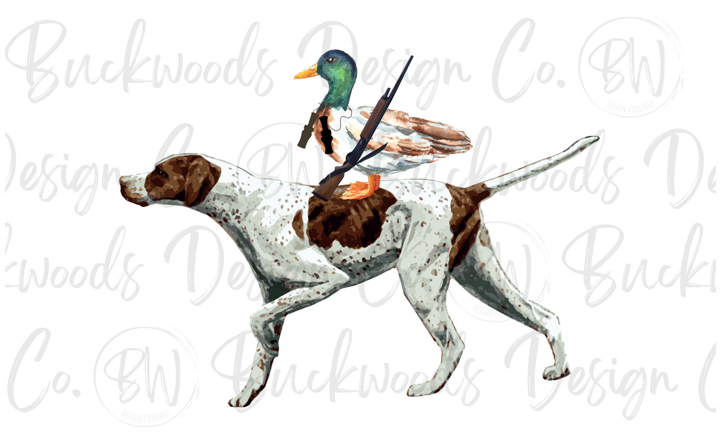 Pointer & Mallard Duck Hunting Digital Download PNG