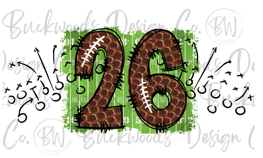 26 Doodle Football Jersey Numbers Football Digital Download PNG