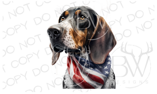 American Bluetick Coonhound Hunting Dog Digital Download PNG