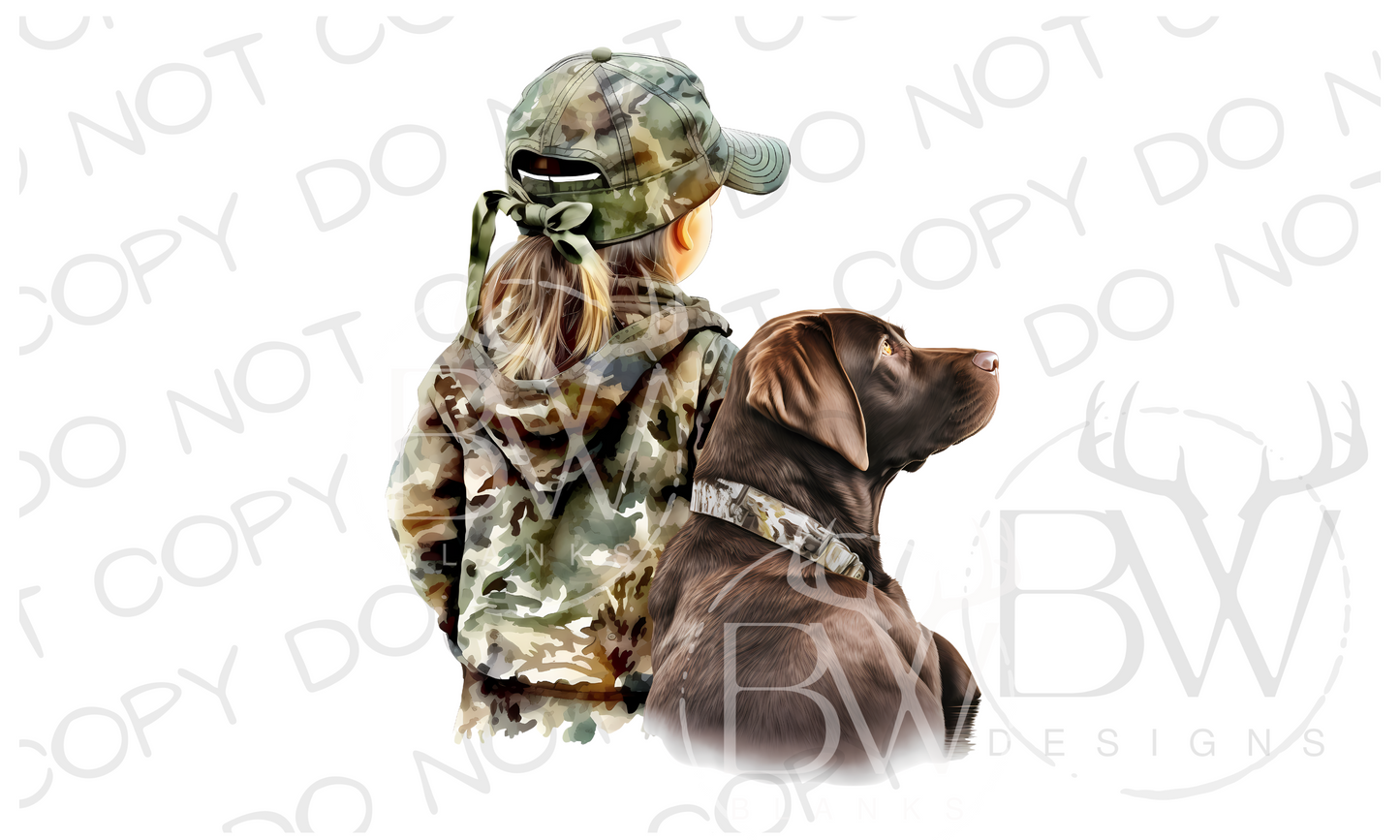 Little Girl Hunter Hunting Digital Download PNG