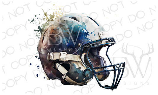 Watercolor Football Helmet Football Digital Download PNG