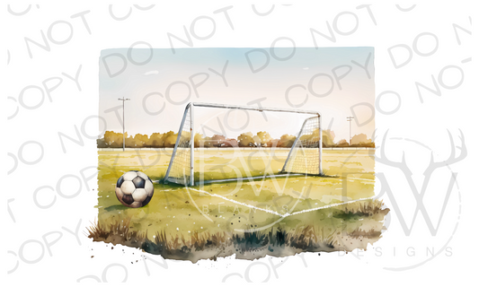 Watercolor Soccer Field Soccer Digital Download PNG