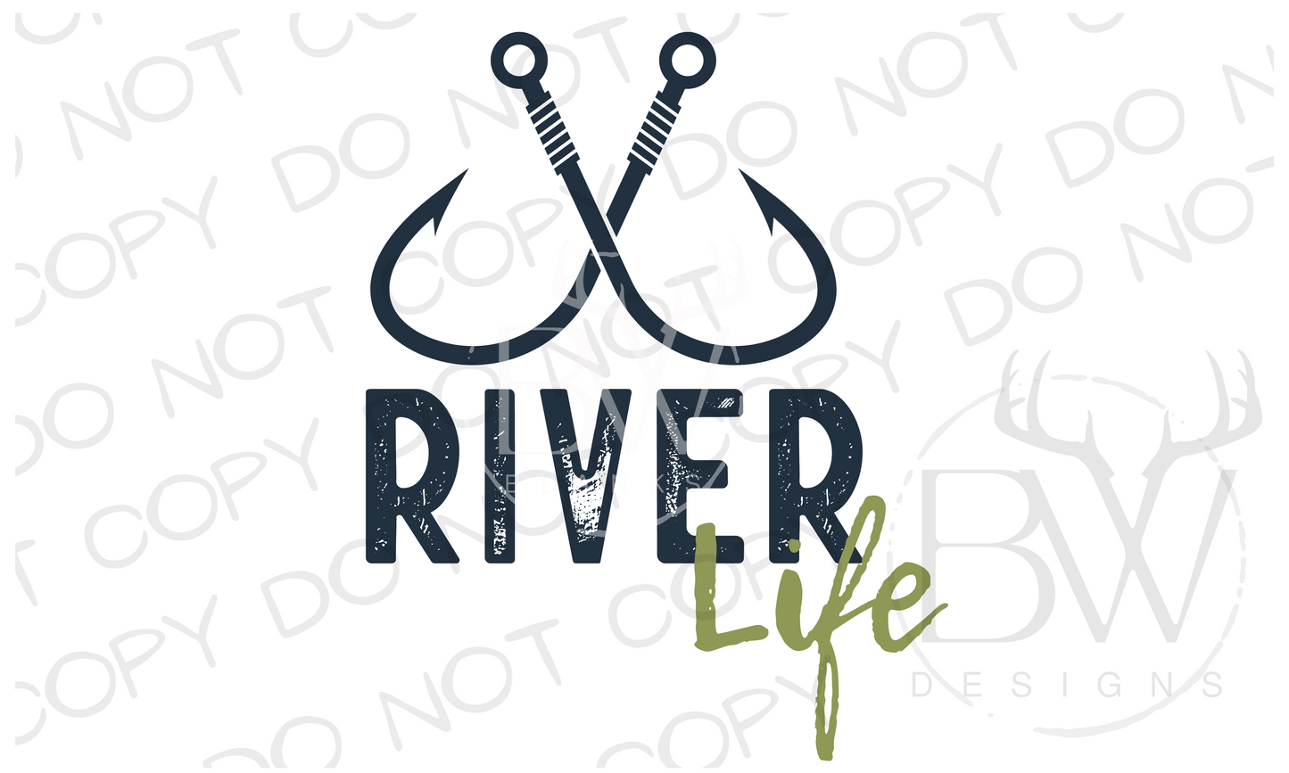 River Life Fishing Digital Download PNG