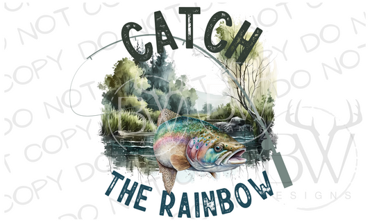 Catch the Rainbow Fly Fishing Digital Download PNG