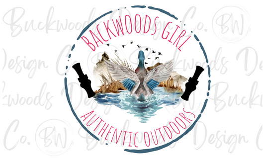 Backwoods Girl Duck Hunting Digital Download PNG