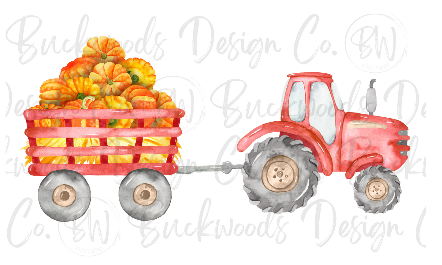 Fall Tractor Digital Download PNG