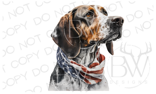 American Bluetick Coonhound Hunting Dog Digital Download PNG