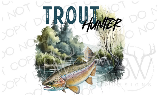 Trout Hunter Fly Fishing Digital Download PNG