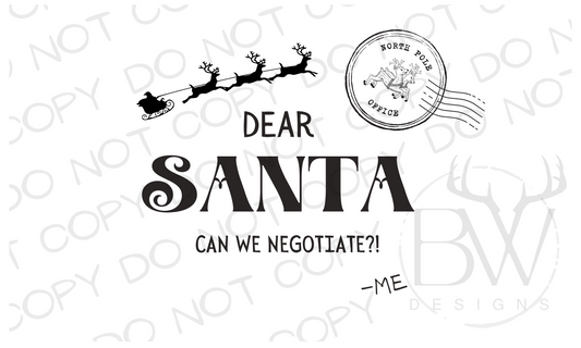 Dear Santa Christmas Letter Christmas Santa Digital Download PNG