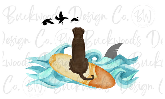 Surfing Hunting Dog Digital Download PNG