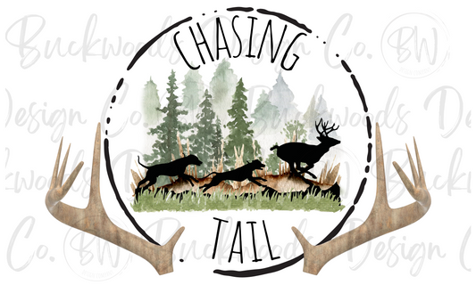 Chasing Tail Deer Hunting Digital Download PNG