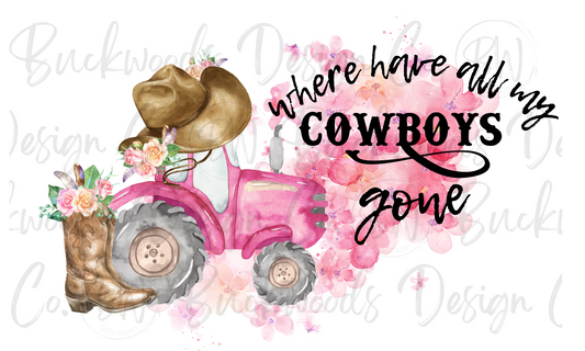 Cowgirl Tractor Digital Download PNG