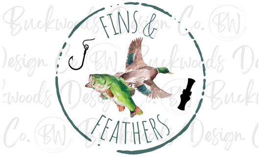 Fins & Feathers Hunting Digital Download PNG