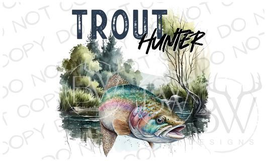 Trout Hunter Fly Fishing Digital Download PNG