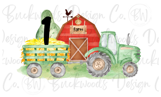 Tractor Birthday Digital Download PNG