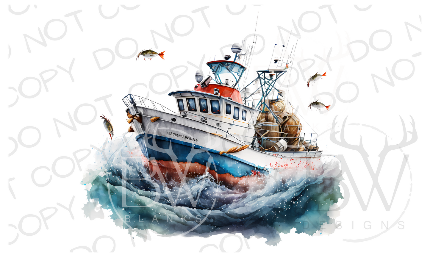 Commercial Fishing Boat Saltwater Fishing Digital Download PNG