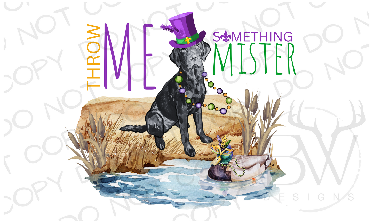 Throw Me Something Mister Mardi Gras Duck Hunting Digital Download PNG