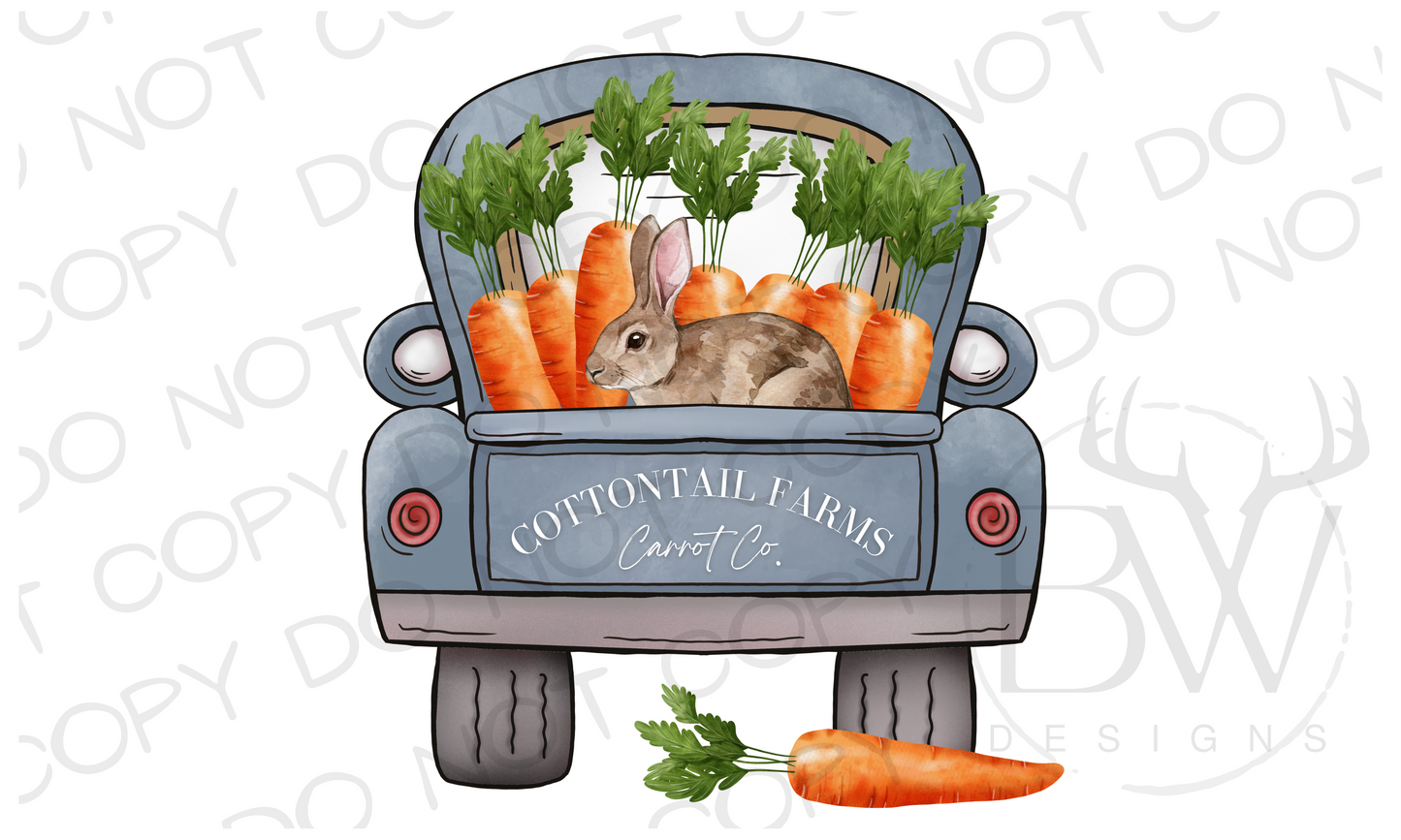 Cottontail Farms Carrot Truck Easter Digital Download PNG