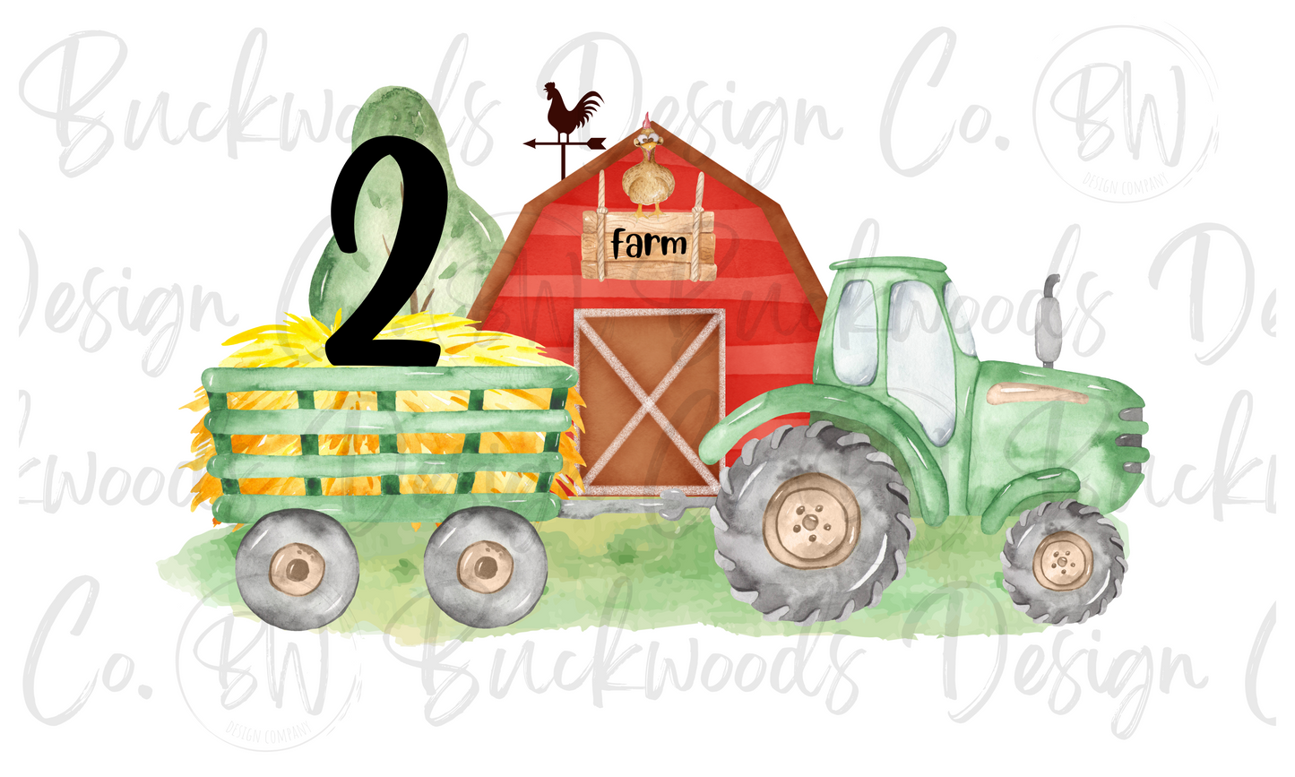 Tractor Birthday Digital Download PNG