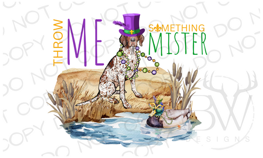 Throw Me Something Mister Mardi Gras Duck Hunting Digital Download PNG