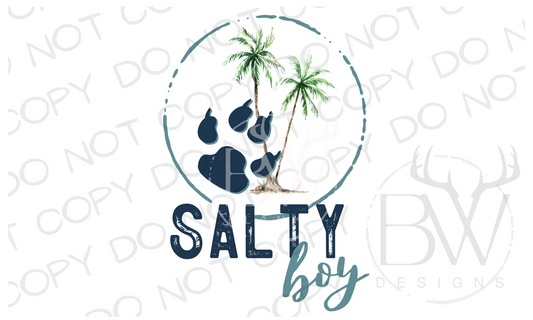 Salty Boy Palm Tree Summer Digital Download PNG