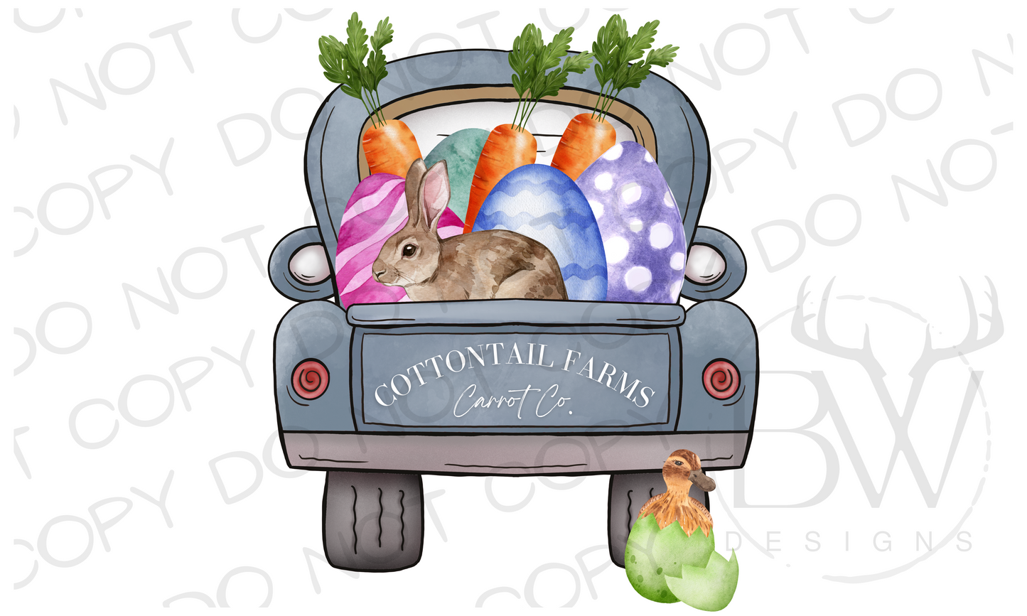 Cottontail Farms Easter Truck Easter Digital Download PNG