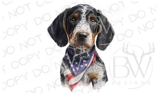 American Bluetick Coonhound Puppy Hunting Dog Digital Download PNG