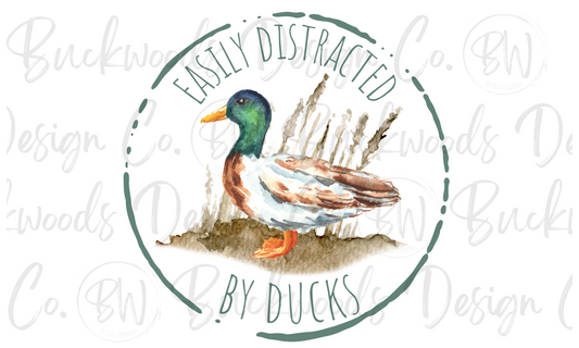 Easily Distracted By Ducks Duck Hunting Digital Download PNG