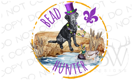 Bead Hunter Mardi Gras Hunting Dog Digital Download PNG