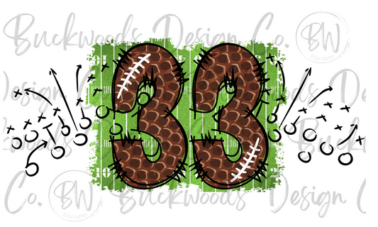 33 Doodle Football Jersey Numbers Football Digital Download PNG