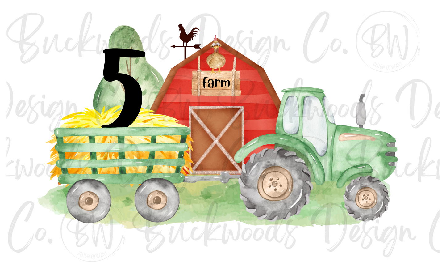 Tractor Birthday Digital Download PNG