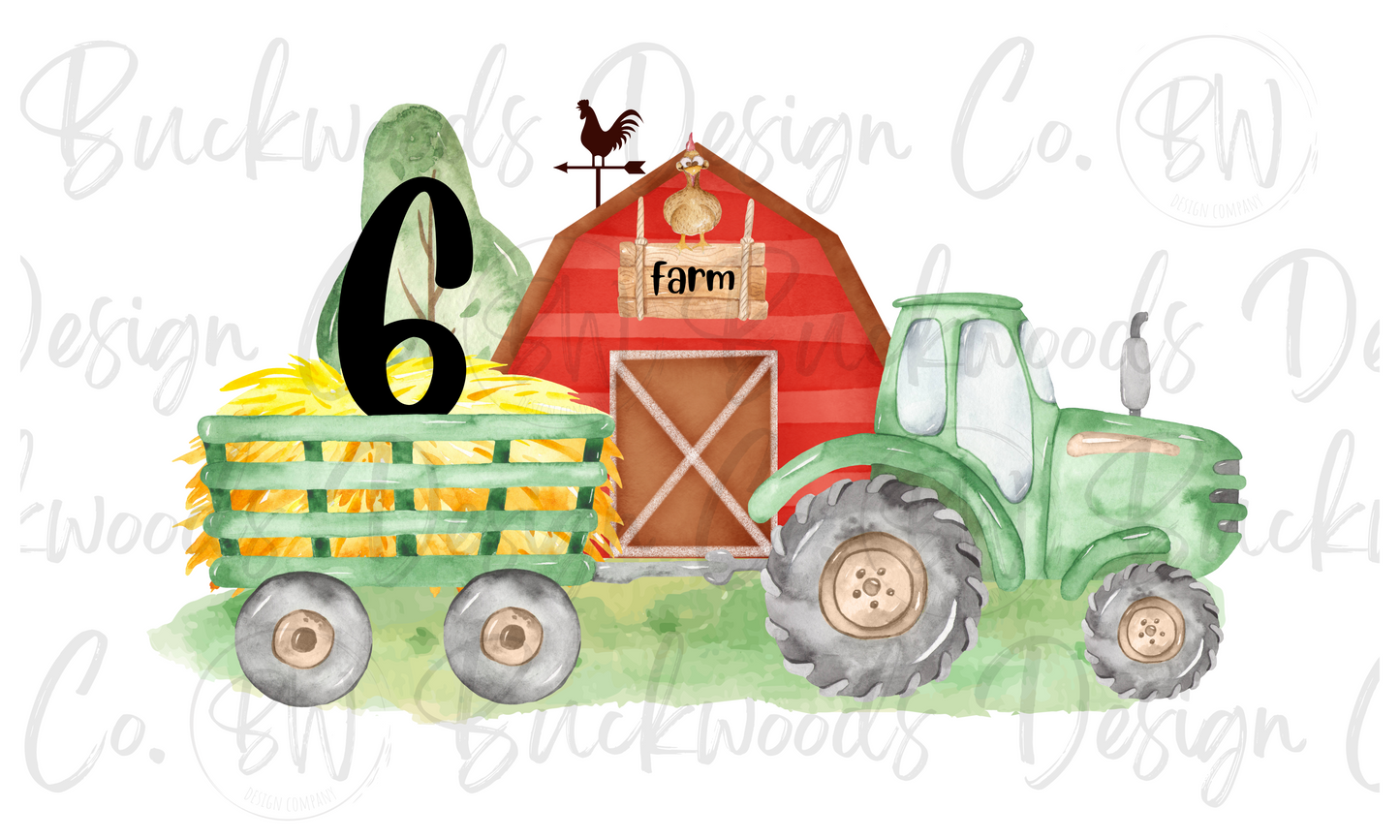 Tractor Birthday Digital Download PNG