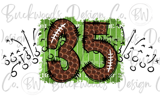 35 Doodle Football Jersey Numbers Football Digital Download PNG