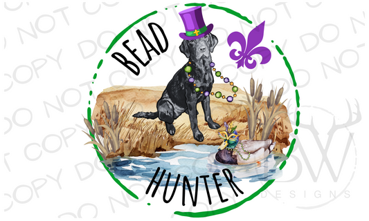 Bead Hunter Mardi Gras Hunting Dog Digital Download PNG