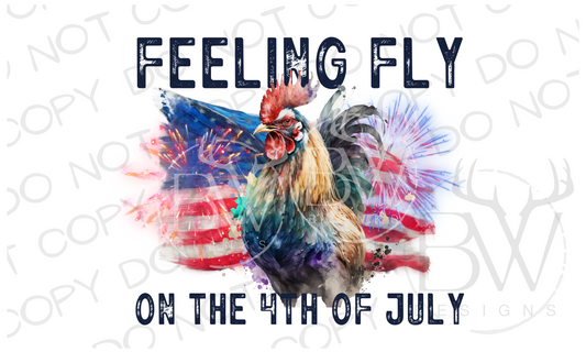 Feeling Fly on the Fourth of July Rooster Digital Download PNG