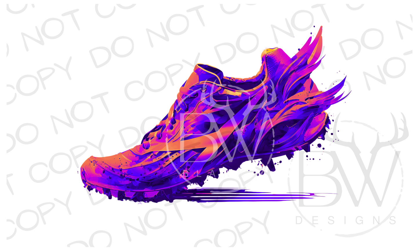 Watercolor Track Cleat Track & Field Digital Download PNG