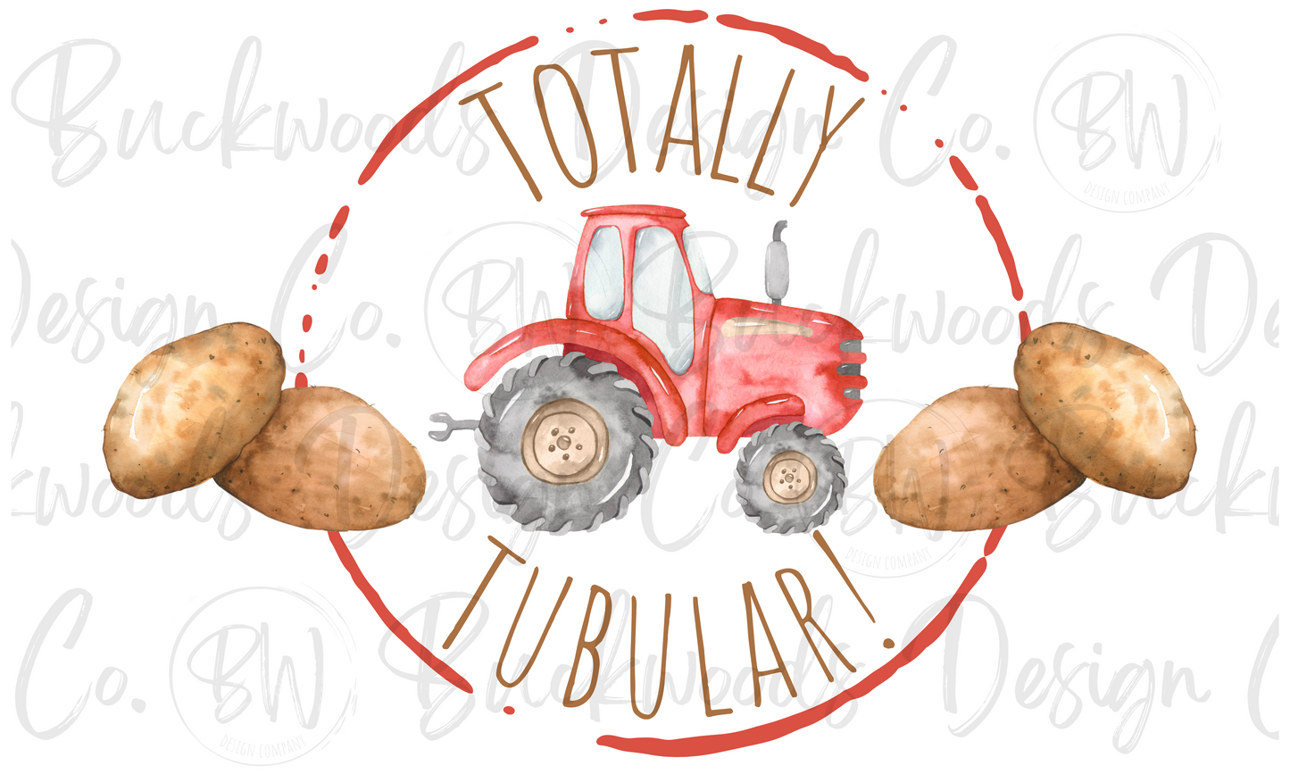 Totally Tubular Tractor Digital Download PNG