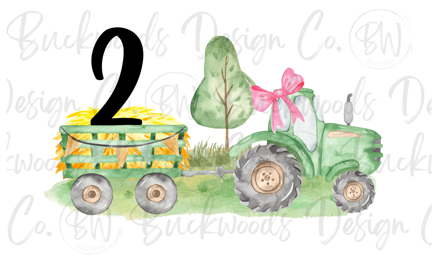 Tractor Birthday Digital Download PNG