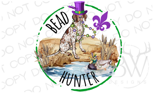 Bead Hunter Mardi Gras Hunting Dog Digital Download PNG