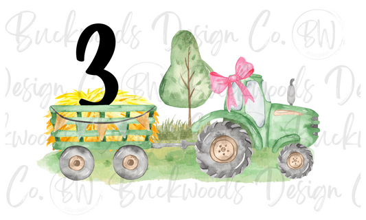 Tractor Birthday Digital Download PNG