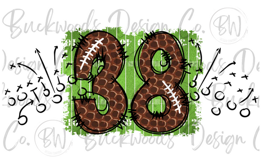 38 Doodle Football Jersey Numbers Football Digital Download PNG