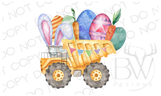 Easter Dump Truck Easter Construction Digital Download PNG