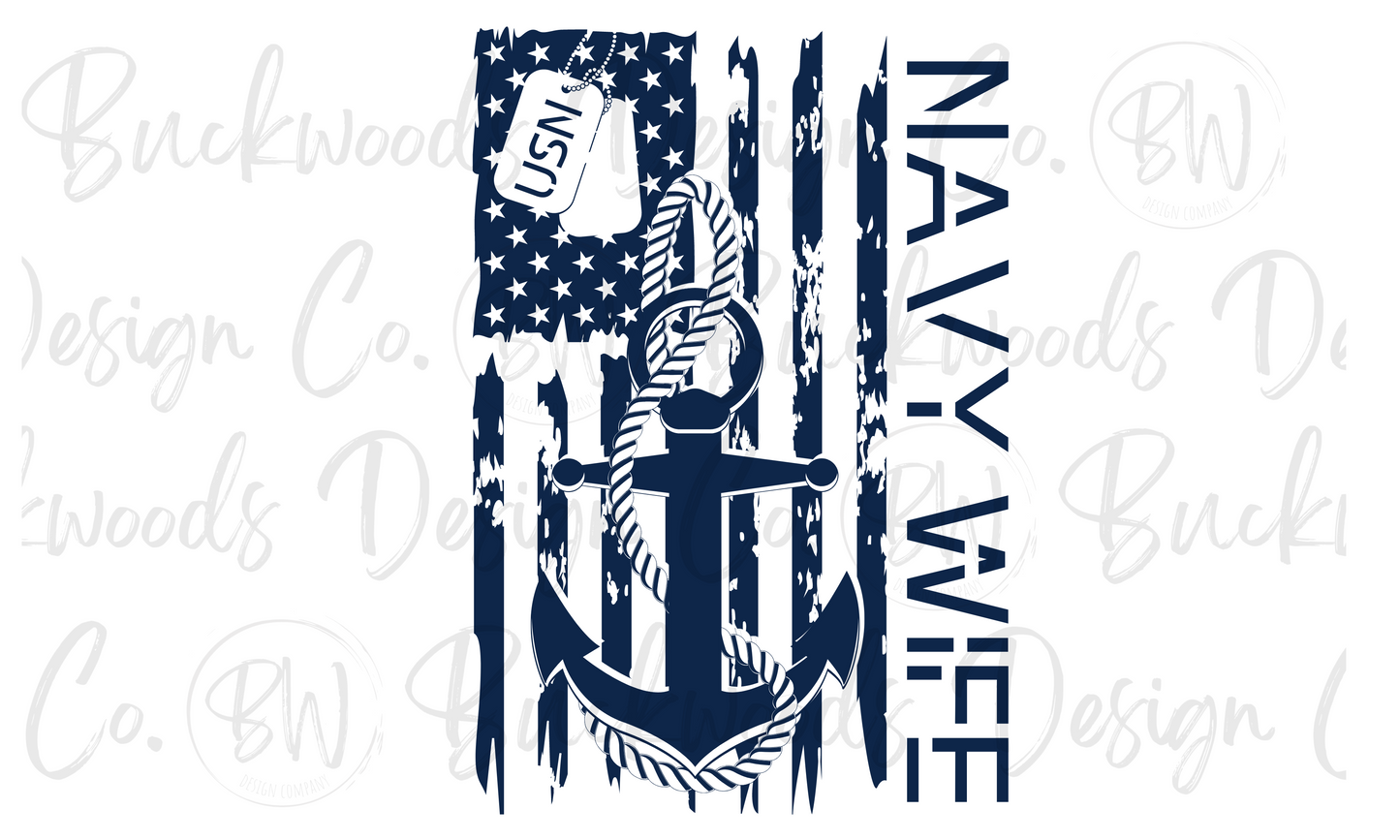 Navy Wife Digital Download PNG