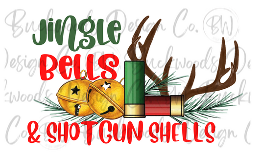 Jingle Bells & Shotgun Shells Hunting Christmas Digital Download PNG