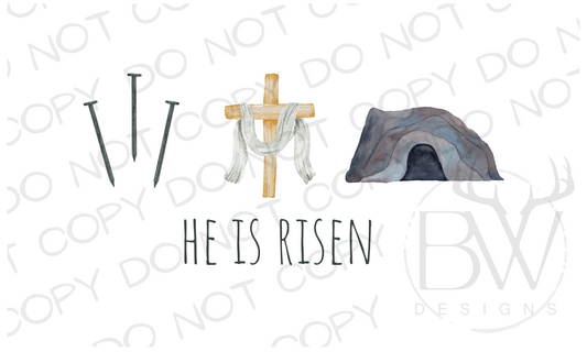He Is Risen Easter Bible Digital Download PNG
