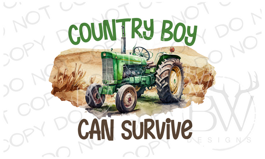 Country Boy Can Survive Tractor Digital Download PNG