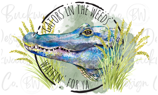 Gators in the Weeds Waitin' for Ya Alligator Digital Download PNG