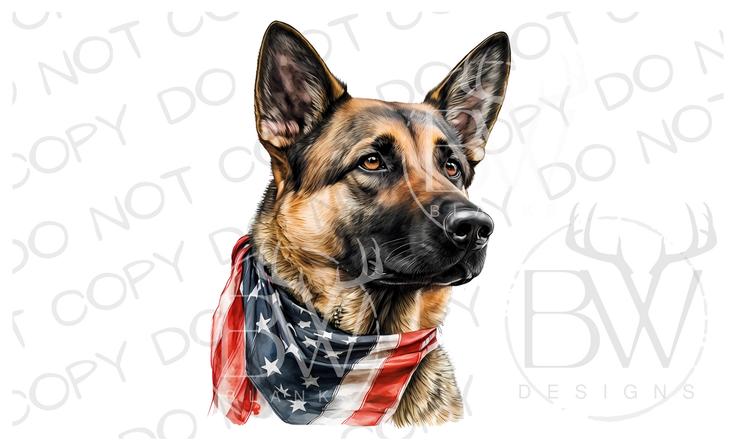 American German Shepherd Dog Digital Download PNG